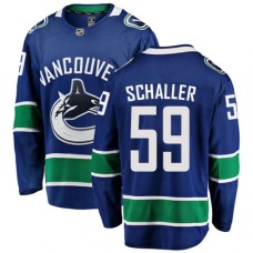 Men Vancouver Canucks #59 Tim Schaller Fanatics Branded Blue Home Breakaway NHL Jersey