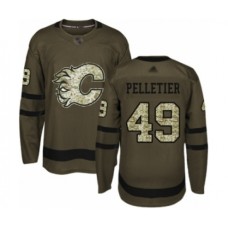 Men Calgary Flames #49 Jakob Pelletier Authentic Green Salute to Service Hockey Stitched Jersey