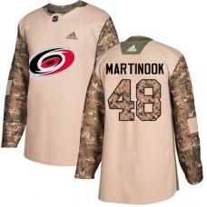 Men Adidas Carolina Hurricanes #48 Jordan Martinook Authentic Camo Veterans Day Practice NHL Jersey