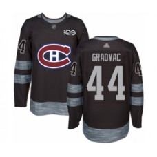 Men Vancouver Canucks #44 Tyler Graovac Authentic Black 1917-2017 100th Anniversary Hockey Stitched Jersey