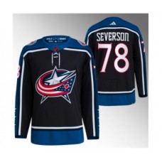 Men Columbus Blue Jackets #78 Damon Severson Black 2022-23 Reverse Retro Stitched Jersey