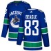 Men Adidas Vancouver Canucks #83 Jay Beagle Authentic Blue Home NHL Jersey