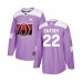 Men Ottawa Senators #22 Nikita Zaitsev Authentic Purple Fights Cancer Practice Hockey Stitched Jersey