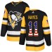 Men Adidas Pittsburgh Penguins #11 Jimmy Hayes Authentic Black USA Flag Fashion NHL Jersey