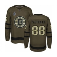 Men Boston Bruins #88 David Pastrnak Authentic Green Salute to Service 2019 Stanley Cup Final Bound Hockey Jersey