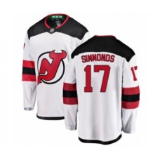 Men New Stitched Jersey Devils #17 Wayne Simmonds Fanatics Branded White Away Breakaway Hockey Stitched Jersey