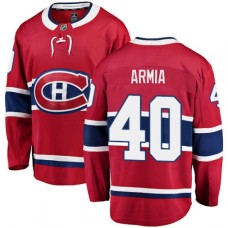 Men Montreal Canadiens #40 Joel Armia Authentic Red Home Fanatics Branded Breakaway NHL Jersey