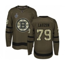 Men Boston Bruins #79 Jeremy Lauzon Authentic Green Salute to Service 2019 Stanley Cup Final Bound Hockey Jersey