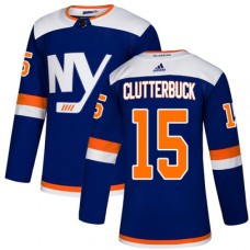 Men Adidas New York Islanders #15 Cal Clutterbuck Premier Blue Alternate NHL Jersey