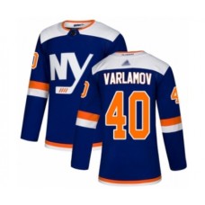 Men New York Islanders #40 Semyon Varlamov Authentic Blue Alternate Hockey Stitched Jersey