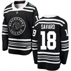 Men Chicago Blackhawks #18 Denis Savard Black 2019 Winter Classic Fanatics Branded Breakaway NHL Jersey