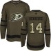 Men Adidas Anaheim Ducks #14 Adam Henrique Authentic Green Salute to Service NHL Jersey