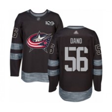 Men Columbus Blue Jackets #56 Marko Dano Authentic Black 1917-2017 100th Anniversary Hockey Stitched Jersey