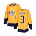 Men Nashville Predators #3 Steven Santini Authentic Gold Home Hockey Stitched Jersey