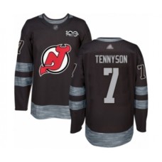 Men New Stitched Jersey Devils #7 Matt Tennyson Authentic Black 1917-2017 100th Anniversary Hockey Stitched Jersey