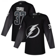 Men Tampa Bay Lightning #37 Yanni Gourde adidas Alternate Authentic Player Jersey Black