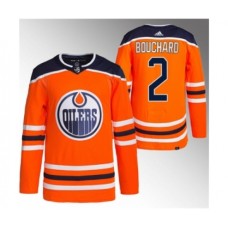 Men Edmonton Oilers #2 Evan Bouchard Orange Stitched Jersey