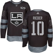 Men Adidas Los Angeles Kings #10 Tobias Rieder Authentic Black 1917-2017 100th Anniversary NHL Jersey