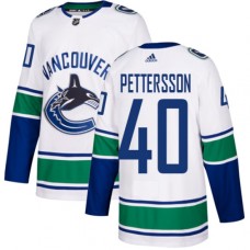 Men Adidas Vancouver Canucks #40 Elias Pettersson White Road Authentic Stitched NHL Jersey