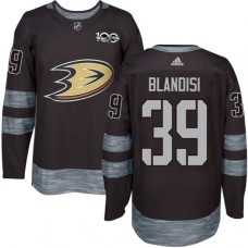 Men Adidas Anaheim Ducks #39 Joseph Blandisi Authentic Black 1917-2017 100th Anniversary NHL Jersey