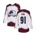 Men Colorado Avalanche #91 Nazem Kadri Authentic White Away Hockey Stitched Jersey