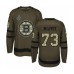 Men Boston Bruins #73 Charlie McAvoy Authentic Green Salute to Service 2019 Stanley Cup Final Bound Hockey Jersey