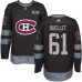 Men Adidas Montreal Canadiens #61 Xavier Ouellet Authentic Black 1917-2017 100th Anniversary NHL Jersey