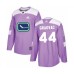 Men Vancouver Canucks #44 Tyler Graovac Authentic Purple Fights Cancer Practice Hockey Stitched Jersey