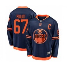 Men Edmonton Oilers #67 Benoit Pouliot Authentic Navy Blue Alternate Fanatics Branded Breakaway Hockey Stitched Jersey