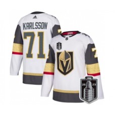 Men Vegas Golden Knights #71 William Karlsson White 2023 Stanley Cup Final Stitched Jersey