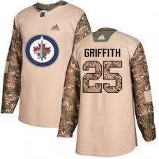 Men Adidas Winnipeg Jets #25 Seth Griffith Authentic Camo Veterans Day Practice NHL Jersey