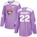 Men Adidas Florida Panthers #22 Troy Brouwer Authentic Purple Fights Cancer Practice NHL Jersey