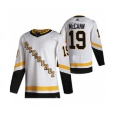 Men Pittsburgh Penguins #19 Jared McCann White 2020-21 Reverse Retro Alternate Hockey Stitched Jersey