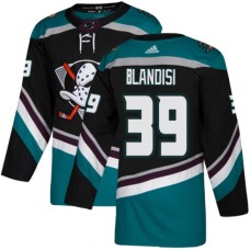 Men Adidas Anaheim Ducks #39 Joseph Blandisi Authentic Black Teal Third NHL Jersey