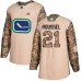 Men Adidas Vancouver Canucks #21 Antoine Roussel Authentic Camo Veterans Day Practice NHL Jersey