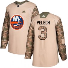 Men Adidas New York Islanders #3 Adam Pelech Authentic Camo Veterans Day Practice NHL Jersey