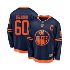 Men Edmonton Oilers #60 Markus Granlund Authentic Navy Blue Alternate Fanatics Branded Breakaway Hockey Stitched Jersey