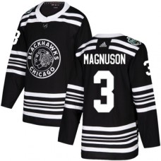 Men Adidas Chicago Blackhawks #3 Keith Magnuson Authentic Black 2019 Winter Classic NHL Jersey