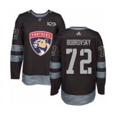 Men Florida Panthers #72 Sergei Bobrovsky Authentic Black 1917-2017 100th Anniversary Hockey Stitched Jersey