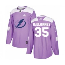 Men Tampa Bay Lightning #35 Curtis McElhinney Authentic Purple Fights Cancer Practice Hockey Stitched Jersey