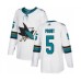 Men San Jose Sharks #5 Dalton Prout Authentic White Away Hockey Stitched Jersey