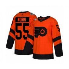 Men Philadelphia Flyers #55 Samuel Morin Authentic Orange 2019 Stadium Series Hockey Stitched Jersey