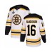 Men Boston Bruins #16 Derek Sanderson Authentic White Away 2019 Stanley Cup Final Bound Hockey Jersey