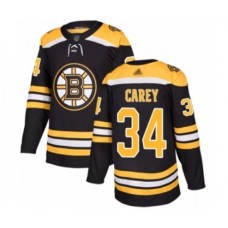 Men Boston Bruins #34 Paul Carey Authentic Black Home Hockey Stitched Jersey