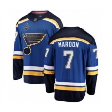 Men St. Louis Blues #7 Patrick Maroon Fanatics Branded Royal Blue Home Breakaway 2019 Stanley Cup Final Bound Hockey Jersey