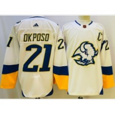 Men Buffalo Sabres #21 Kyle Okposo White 2022 Reverse Retro Authentic Stitched Jersey