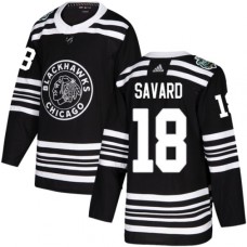 Men Adidas Chicago Blackhawks #18 Denis Savard Authentic Black 2019 Winter Classic NHL Jersey