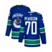 Men Vancouver Canucks #70 Tanner Pearson Authentic Blue Home Hockey Stitched Jersey