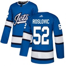 Men Adidas Winnipeg Jets #52 Jack Roslovic Authentic Blue Alternate NHL Jersey