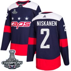 Men Adidas Washington Capitals #2 Matt Niskanen Authentic Navy Blue 2018 Stadium Series 2018 Stanley Cup Final Champions NHL Jersey